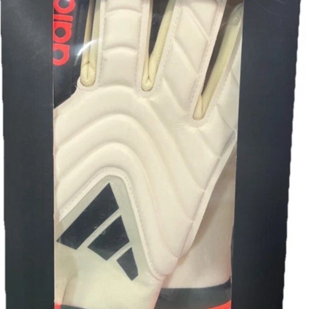 New Adidas Copa GL League Goalkeeper Gloves Ivory Solar Red Black IQ4011 Size 8 - Picture 2 of 8